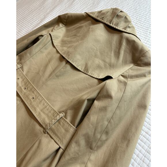 J Crew women's Tan Classic Double Breasted Trench Coat w Belt Size XS - Picture 7 of 12
